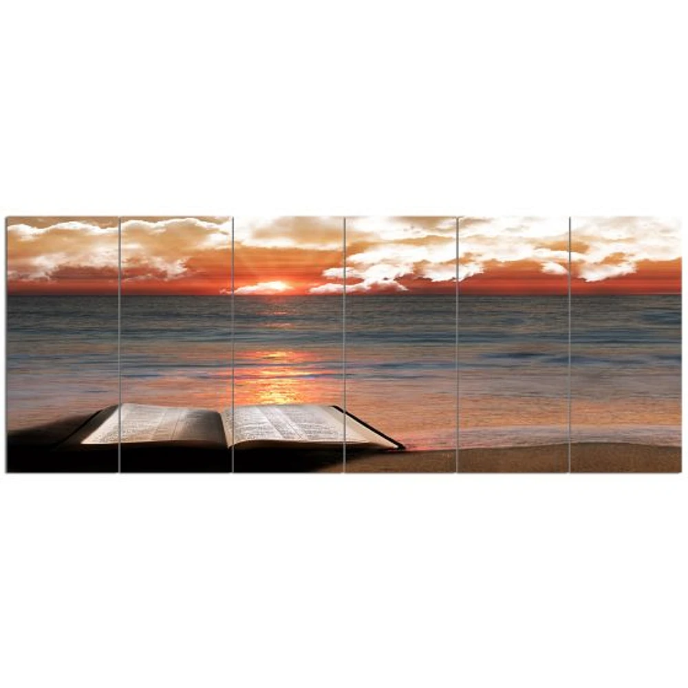 Open Bible Cloudy Sunset  Wall Art