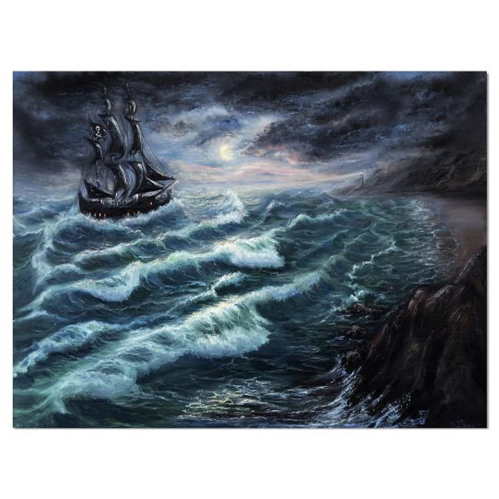 Pirate Ship Under Stormy Cloud  Wall Art