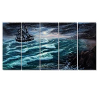 Pirate Ship Under Stormy Cloud  Canvas Wall Art