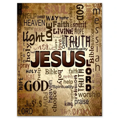 Toile « Jesus Word Cloud Grunge Background »