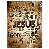 Toile « Jesus Word Cloud Grunge Background »