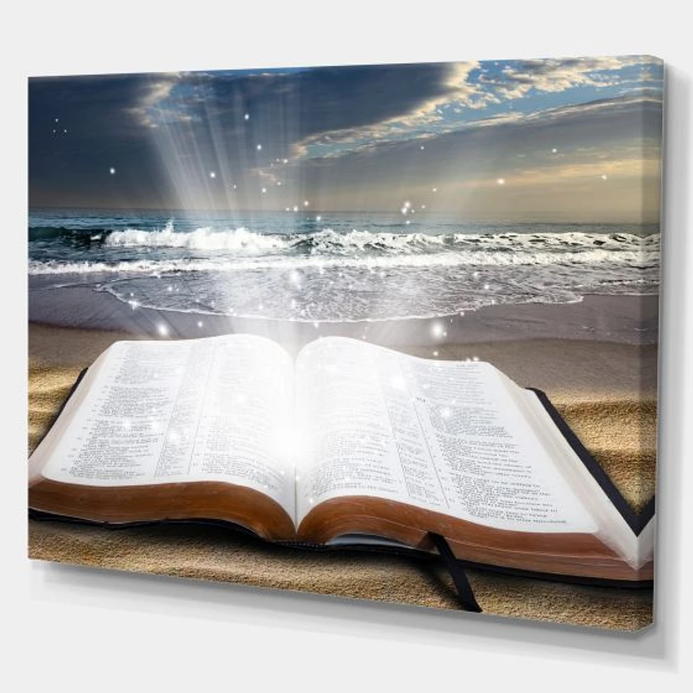 Toile « Jesus Bible at the Beach »