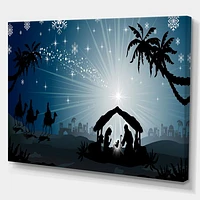 Christmas Nativity Scene with Three Wise Men  Canvas Wall Art