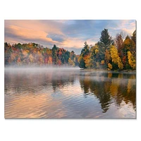 Autumn Foliage by The Lakeside  Canvas Wall Art Print