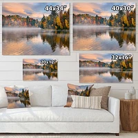 Autumn Foliage by The Lakeside  Canvas Wall Art Print