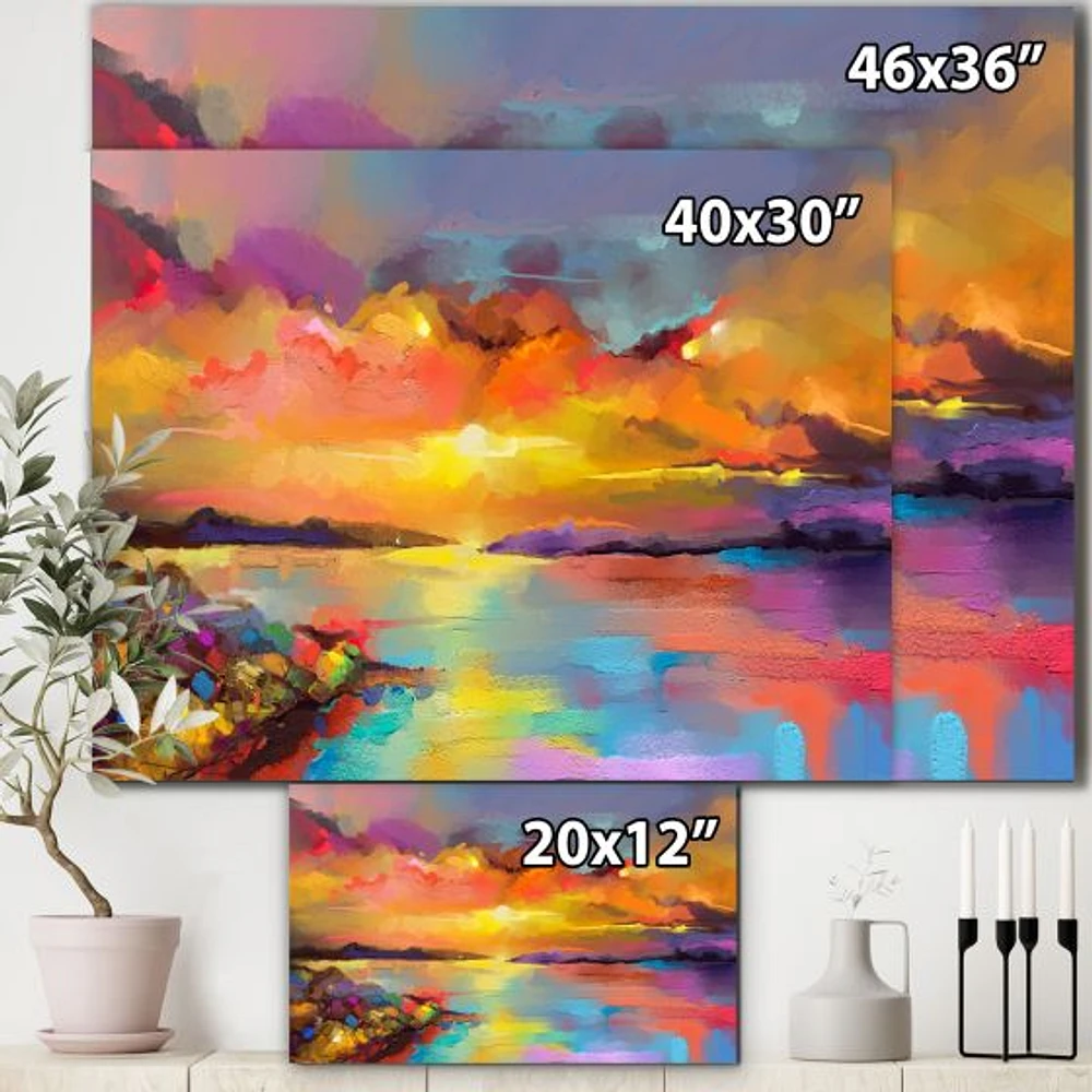 Sunset Painting with Colorful Reflections I  Wall Art