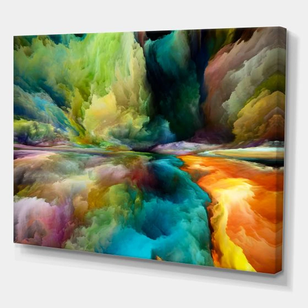 Colorful Motion Gradients of Surreal Mountains and Clouds  Wall Art