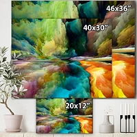 Colorful Motion Gradients of Surreal Mountains and Clouds  Wall Art