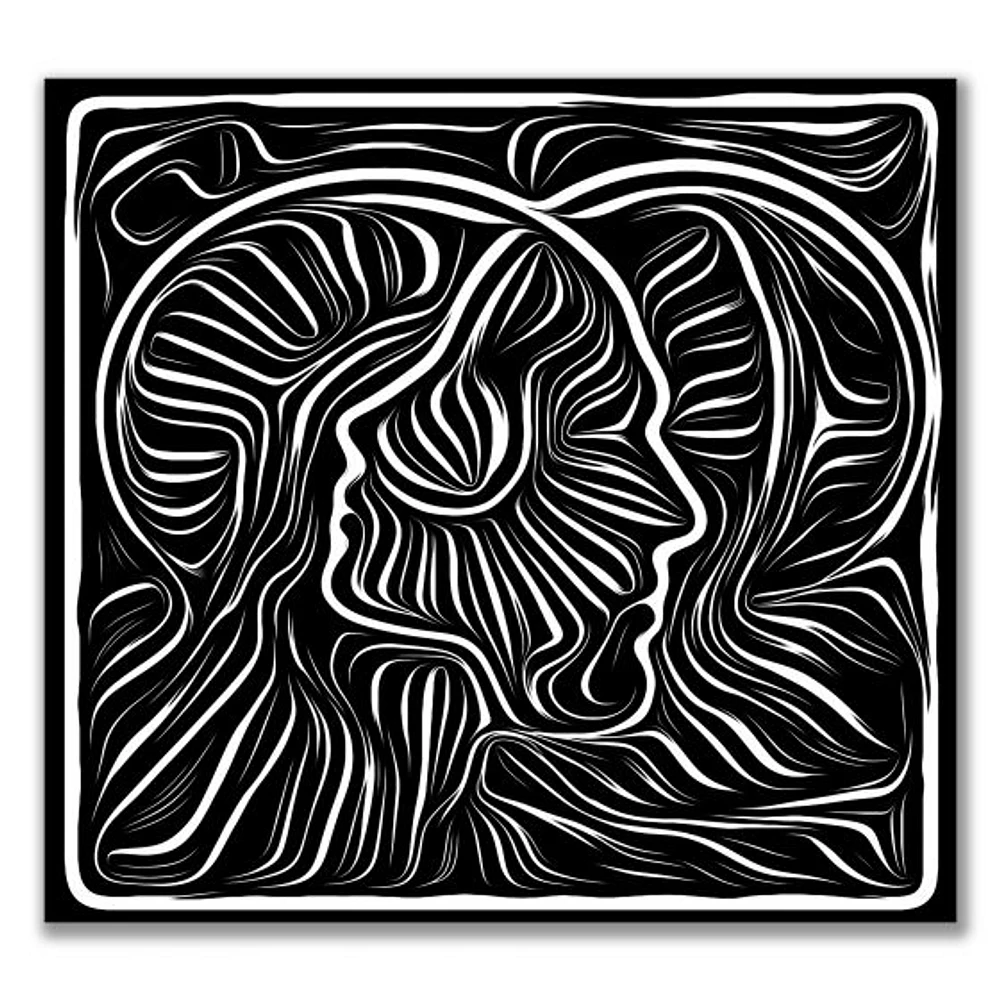 Black and White Awareness Portrait I  Wall Art