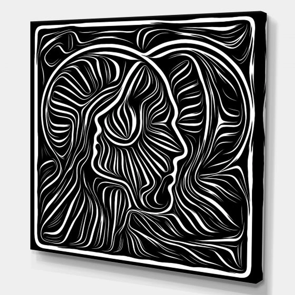 Black and White Awareness Portrait I  Wall Art