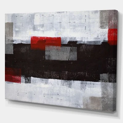 Grey and Red Abstract Art Painting  Canvas Wall