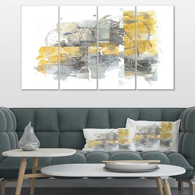 Moving and Out of Traffic II Yellow Grey  Canvas Wall Art Print