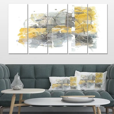 Moving and Out of Traffic II Yellow Grey  Canvas Wall Art Print