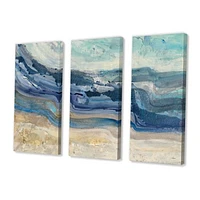 Toile « Coast Blue Sea Waves Watercolour »