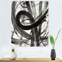 Black and White Minimalistic Painting  Wall Art