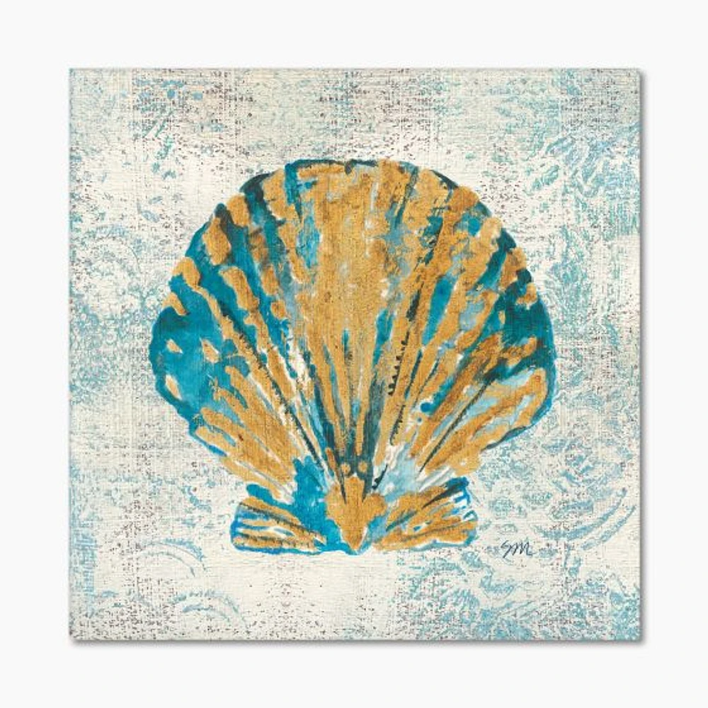 Toile « Coastal Pastel seashells I »