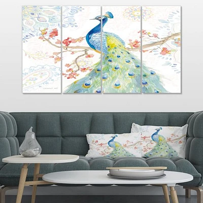 peacocks Watercolor II  Canvas Wall Art