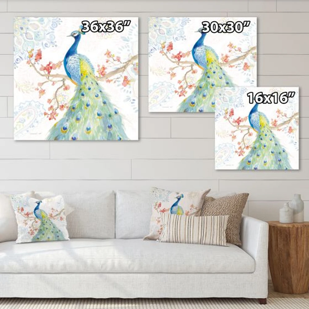 peacocks Watercolor II  Wall Art