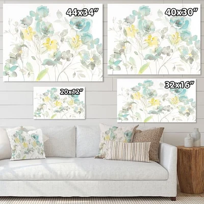 Aqua Rose Natural Element  Canvas Wall Art