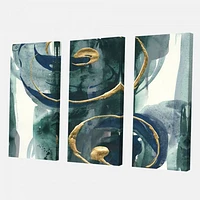 Mettalic Indigo and Gold II  Canvas Wall Art