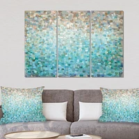 Blocked Abstract - Nautical & Coastal Canvas Wall Art 3 Panels