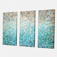 Blocked Abstract - Nautical & Coastal Canvas Wall Art 3 Panels