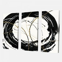 Gold Metallic Circle  Canvas Wall Art