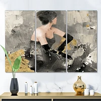 Gold Fashion Dance  Canvas Wall Art