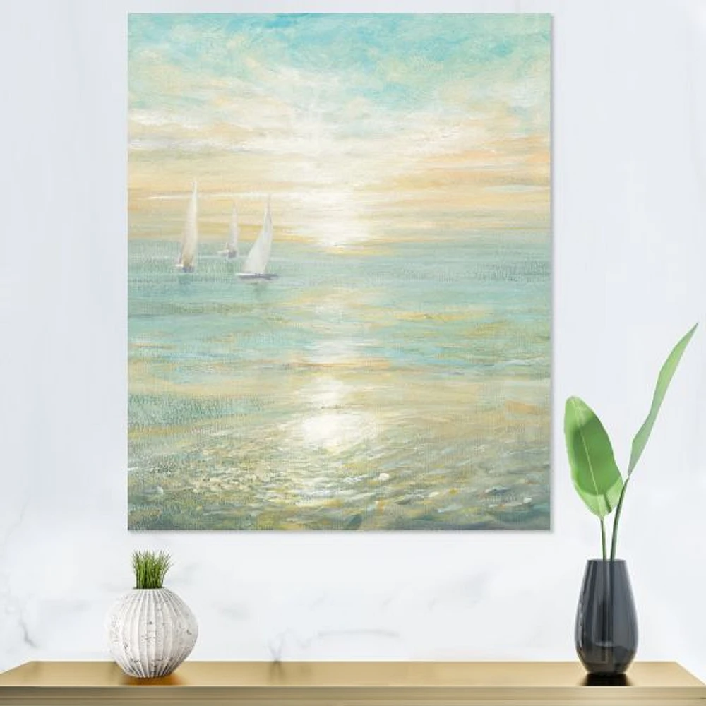 Sunrise Boat I  Canvas Wall Art