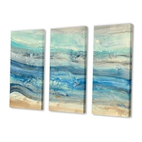 Ocean Mineral Waves Canvas Art - 3 Panels