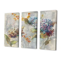 Autumn Hydrangea Canvas Wall Art - 3 panels