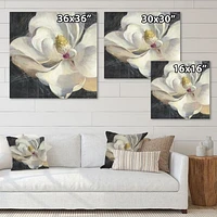 Vivid White Magnolia IV  Canvas Wall Art