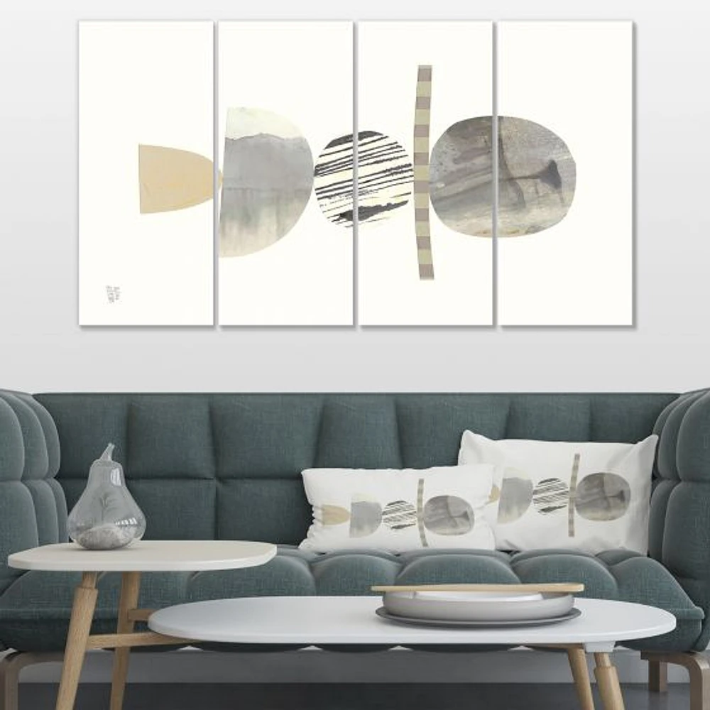 Geometric Balance Neutral I Canvas Wall Art Panels