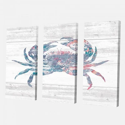 Pink Crab Ocean Life Canvas Wall Art