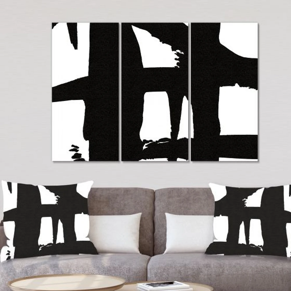 Black & White Crossing Paths II Wall Art - 3 Panels