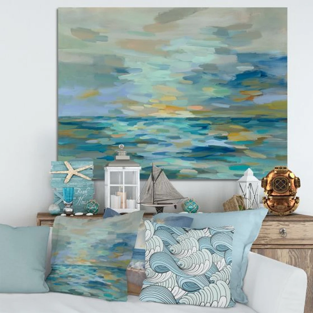 Pastel Blue Sea  Canvas Wall Art