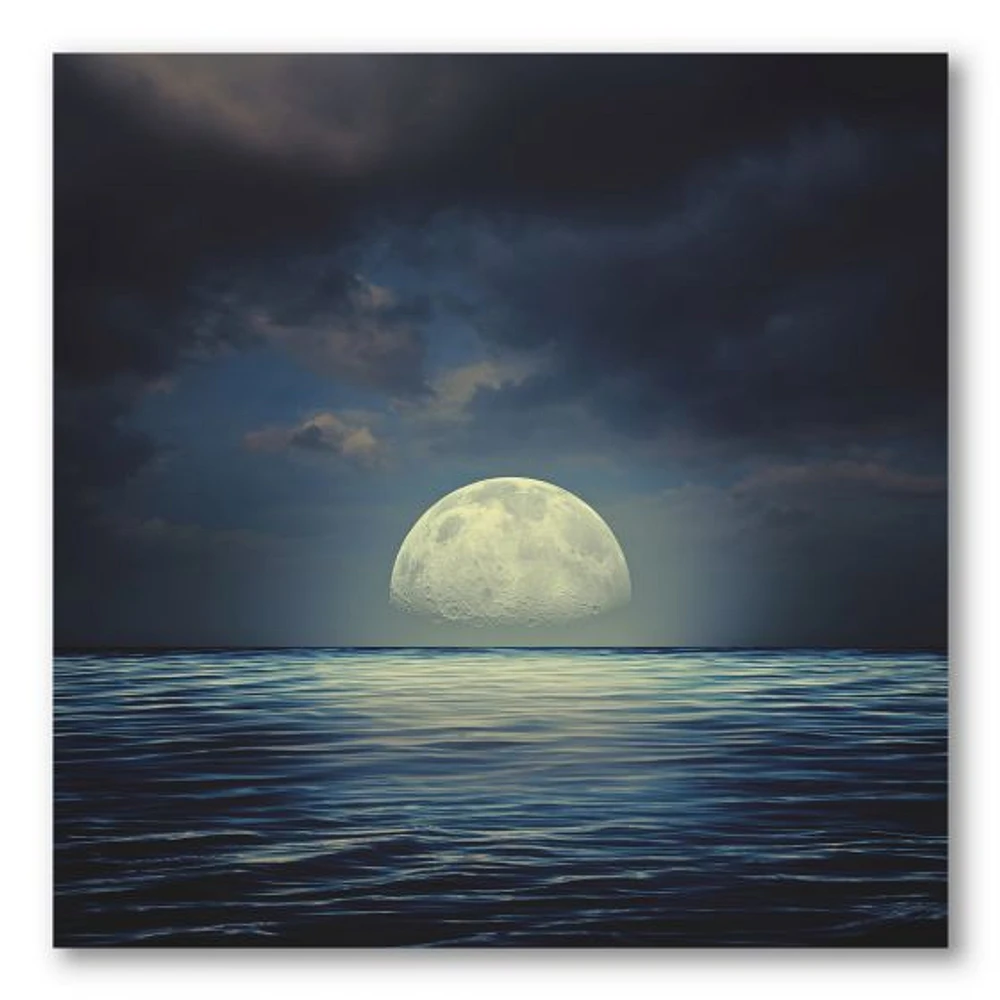 Super Moon Over The Sea II  Wall Art