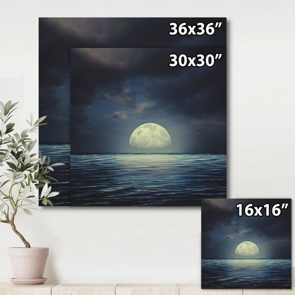 Super Moon Over The Sea II  Wall Art