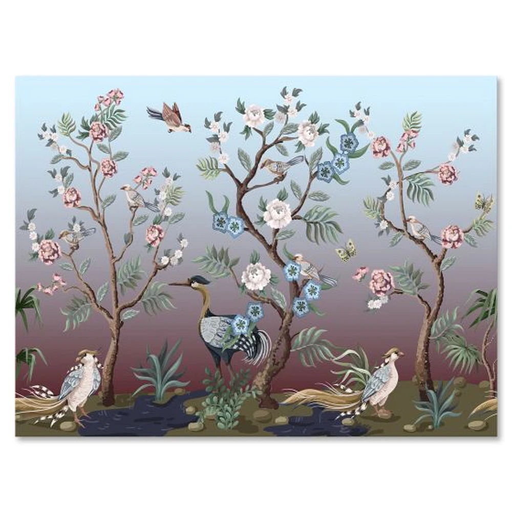 Toile « Chinoiserie with Birds and Peonies XI