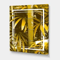 Yellow Bamboo and Tropical Leaves  Wall Art