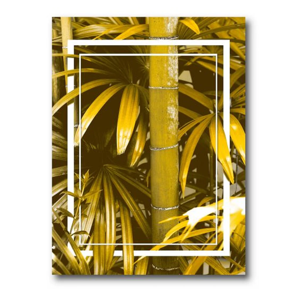 Yellow Bamboo and Tropical Leaves  Wall Art