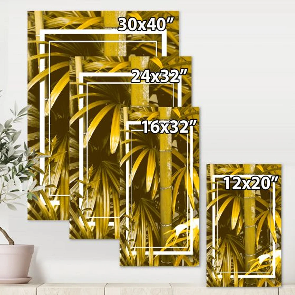 Yellow Bamboo and Tropical Leaves  Wall Art