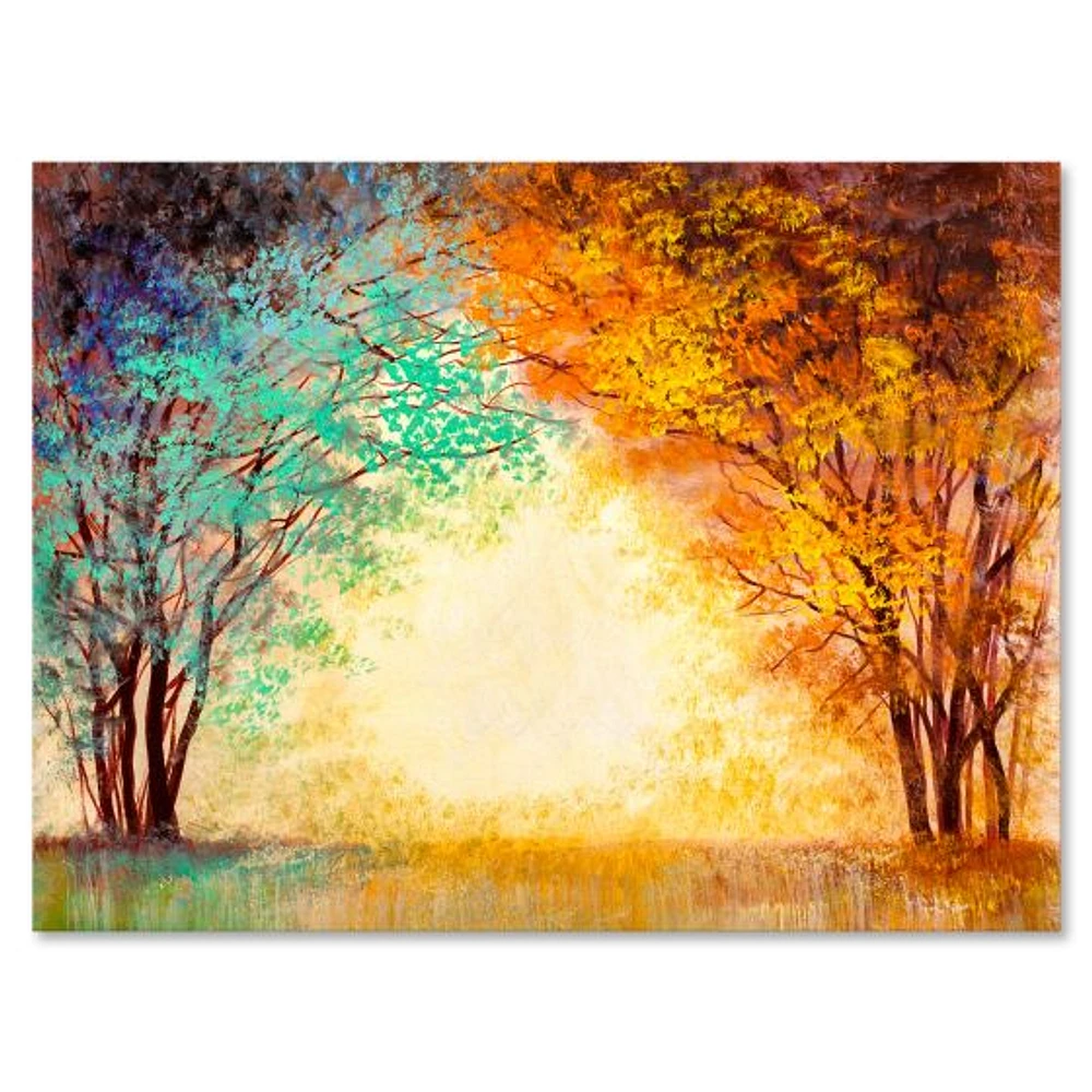 Toile « Alley Through The Park Autumn Sunset »