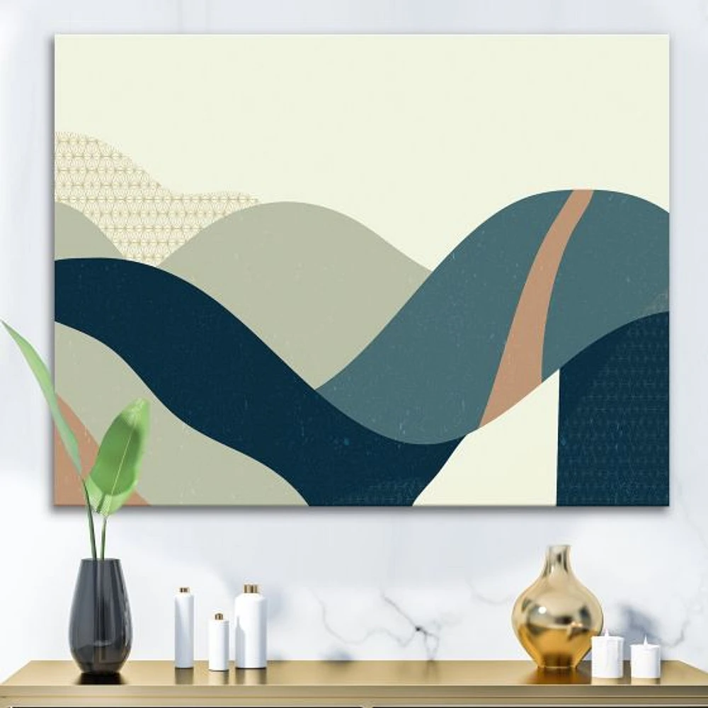 Abstract Geometric Landscape with Hills  Wall Art