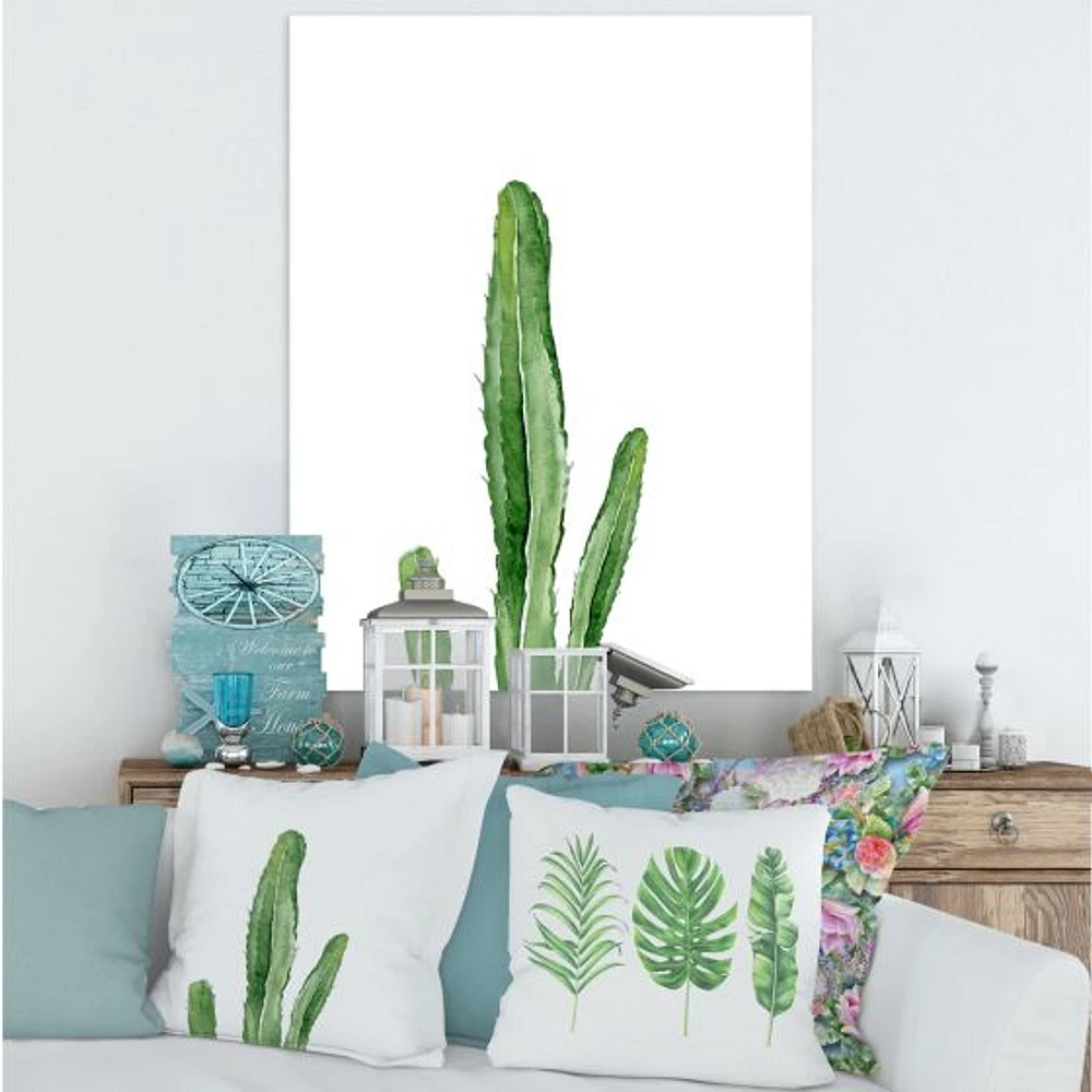 Toile « Green Cactus South Western Plant Botanical Detail »