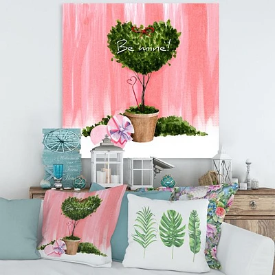 Heart Shaped Valentine House Plant  Wall Art