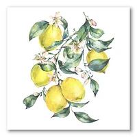 Branch of Yellow Lemons and Leaves I  Wall Art