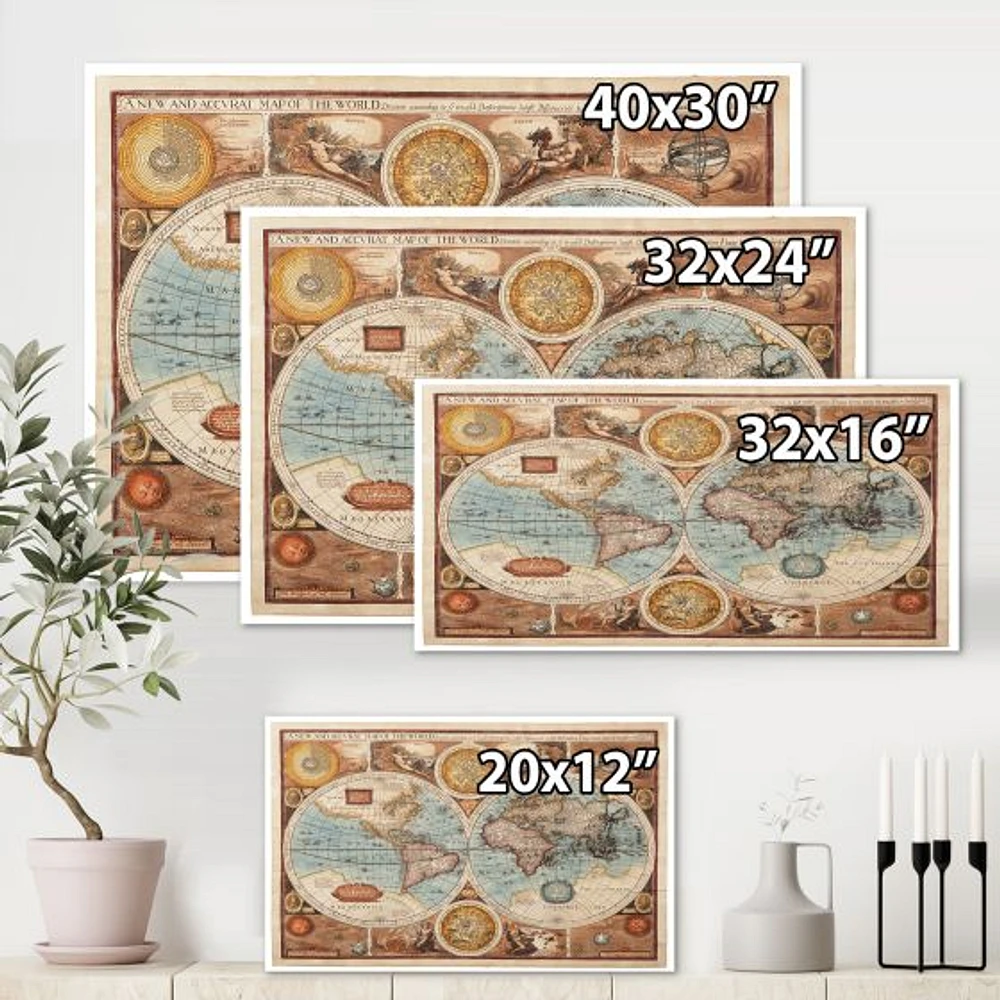 Ancient Map of The World VIII Wall Art