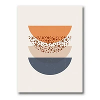 Abstract Sun & Moon Geometrics Blue Orange  Wall Art