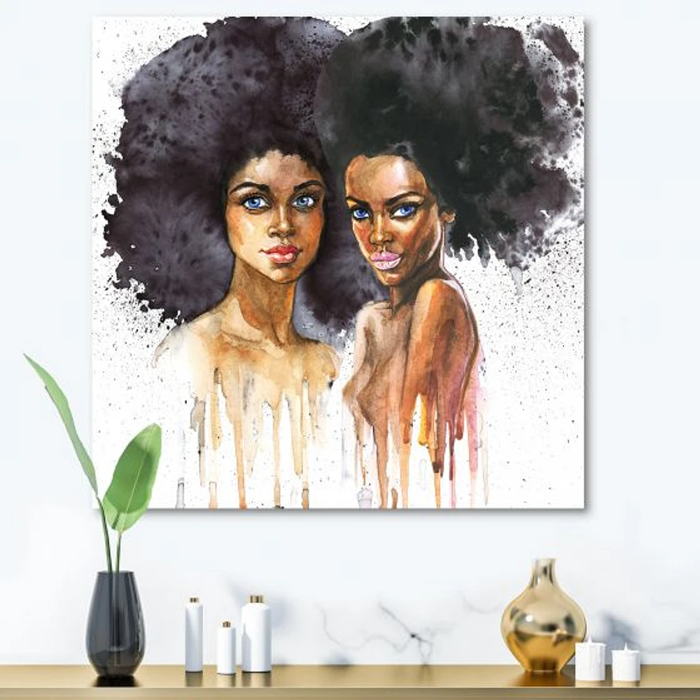 Portrait of Two Afro American Women  Wall Art